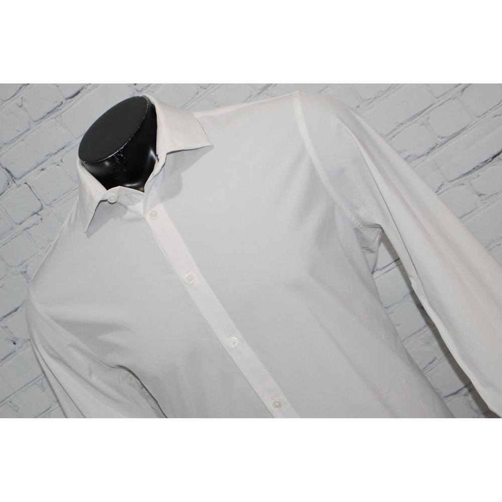 Mizzen+Main Leeward Dress Shirt Mens Medium White Classic Performance Stretch